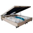 Ver imagem 1 de Cama Box Baú Casal Bipartido Suede Sereneprime Bege 138x188x44