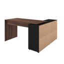Ver imagem 4 de Escrivaninha Flex Mesa em L Home Office e Escritório 3 Gavetas 4 Nichos Next Artany Ipê/preto