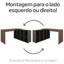 Ver imagem 7 de Escrivaninha Flex Mesa em L Home Office e Escritório 3 Gavetas 4 Nichos Next Artany Ipê/preto