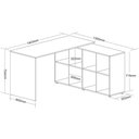 Ver imagem 3 de Escrivaninha Flex Mesa em L Home Office e Escritório 3 Gavetas 4 Nichos Next Artany Ipê/preto