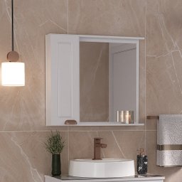 Conjunto para Banheiro Catarina 70cm Suspenso Fabribam - Gabinete, Espelheira, Cuba e Vidro - 3
