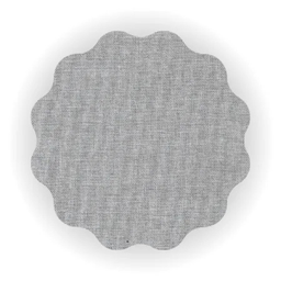 Cadeira de Jantar Droop Giratória Revestida em Tecido Linho Cinza Claro C/ Detalhe Verde Água Linn D - 3