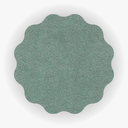 Ver imagem 4 de Cadeira de Jantar Droop Giratória Revestida em Tecido Linho Cinza Claro C/ Detalhe Verde Água Linn D