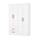Ver imagem 2 de Guarda-Roupa Infantil 4 Portas 2 Gavetas com Cabideiro 118,5cm Multimóveis CR35558 Branco