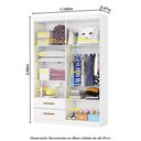 Ver imagem 4 de Guarda-Roupa Infantil 4 Portas 2 Gavetas com Cabideiro 118,5cm Multimóveis CR35558 Branco