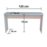 Escrivaninha para escritório 135x44cm Cor: Branco - 4