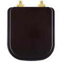 Ver imagem 1 de Assento Sanitário MDF Soft Close Piano Marrom Fosco para Vaso Deca com Ferragem Dourada