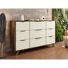 Cômoda Buffet 9 Gavetas - Olimpia-Braúna/Off White- Móveis Europa - 1