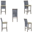 Ver imagem 5 de Mesa Bistrô e 2 Banquetas Roma Marrom Corda Estofado 7 Trama Prata