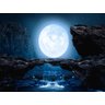 Papel De Parede Lua Cheia Noite Rochas 3D Lua46 - 2