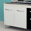 Ver imagem 3 de Gabinete de Cozinha 3 Porta e 1 Porta Armário 94cm Multiuso:Branco/Preto