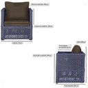 Ver imagem 2 de 2 Poltronas Madri Alumínio Corda Náutica Estofado 9 Trama Azul