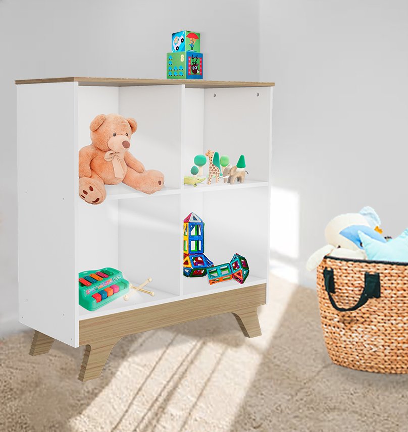 Nicho Organizador Estante Retrô com 4 Compartimentos 2869 para Livros ou Brinquedos - 5