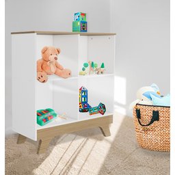 Nicho Organizador Estante Retrô com 4 Compartimentos 2869 para Livros ou Brinquedos - 5
