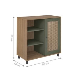 Buffet 1 Porta Joinville Carvalho Menta - 2