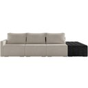 Ver imagem 5 de Sofá Ilha Modular para Sala 342cm com Puff Dublin K01 Bouclê Creme e Sintético Preto - Lyam Decor