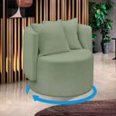 Ver imagem 1 de Poltrona Orgânica Base Giratória Maya Boucle Verde Redonda Decorativa - Arkell