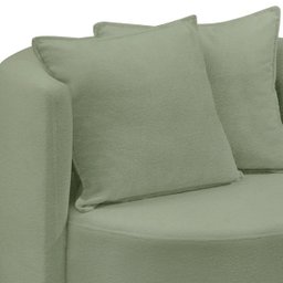 Poltrona Orgânica Base Giratória Maya Boucle Verde Redonda Decorativa - Arkell - 4