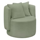 Ver imagem 2 de Poltrona Orgânica Base Giratória Maya Boucle Verde Redonda Decorativa - Arkell