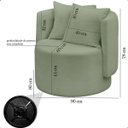 Ver mais imagens de Poltrona Orgânica Base Giratória Maya Boucle Verde Redonda Decorativa - Arkell