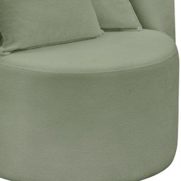 Poltrona Orgânica Base Giratória Maya Boucle Verde Redonda Decorativa - Arkell - 3