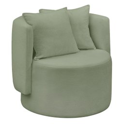 Poltrona Orgânica Base Giratória Maya Boucle Verde Redonda Decorativa - Arkell - 1