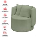 Ver imagem 7 de Poltrona Orgânica Base Giratória Maya Boucle Verde Redonda Decorativa - Arkell