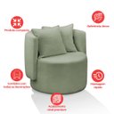 Ver imagem 5 de Poltrona Orgânica Base Giratória Maya Boucle Verde Redonda Decorativa - Arkell