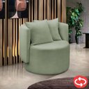 Ver imagem 1 de Poltrona Orgânica Base Giratória Maya Boucle Verde Redonda Decorativa - Arkell