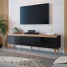 Rack Retrô para Sala de Tv até 60’ com Pés Palito 180 Cm Viena Preto Mel Mdp - Clicklar - 1