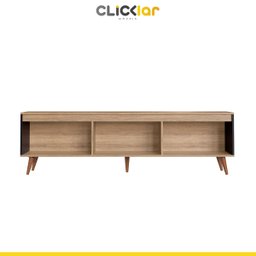 Rack Retrô para Sala de TV Até 60’ com Pés Palito 180 Cm Viena Preto Mel MDP - ClickLar - 4