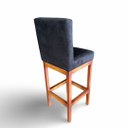 Ver imagem 3 de Banqueta Alta com Encosto Anatomico Tokio Suede Preto - G2home