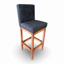 Ver imagem 2 de Banqueta Alta com Encosto Anatomico Tokio Suede Preto - G2home
