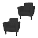 Ver imagem 1 de Jogo 2 Poltronas Decorativas Para Sala de Espera Classic Corano Preto - LM DECOR