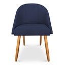 Ver imagem 4 de Kit 8 Cadeiras de Jantar Bela Veludo Azul Marinho Pés Palito Castanho - Pallazio