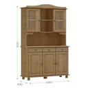 Ver imagem 3 de Cristaleira Madeira Maciça 5 Portas 129 Cm 8925 Freijo Milani Store