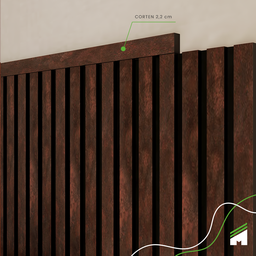 Perfil de Acabamento 2,5m Linear Painel Ripado Laminado de Eva Cor Corten Linha Urban - 3