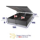Ver imagem 7 de Conjunto Box Baú Cinza Cairo Cinza Molas Ensacadas Queen 158x198x71 - King House