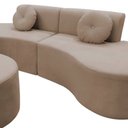 Ver mais imagens de Sofá Modular Orgânico Monterrey 260cm + Puff Suede Bege