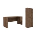 Ver imagem 1 de Escritório com Mesa para Computador e Armário 2 Portas Nogal - Fdecor