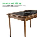 Ver mais imagens de Mesa retangular para varanda gourmet em madeira e 28 azulejos com 6 cadeiras de madeira - Familia e