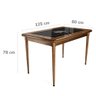 Mesa retangular para varanda gourmet em madeira e 28 azulejos com 6 cadeiras de madeira - Familia e  - 11