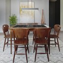 Ver imagem 4 de Mesa retangular para varanda gourmet em madeira e 28 azulejos com 6 cadeiras de madeira - Familia e