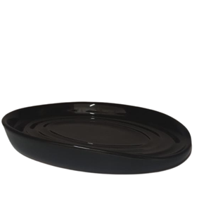 Descanso Oval para Talheres:eleve Suas Refeições com Elegância e Praticidade.:preto