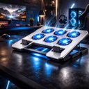 Ver imagem 7 de Cooler para Notebook até 17” com 6 Ventoinhas Rgb Base Refrigerada em Metal Ajustável Usb