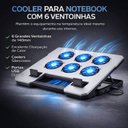 Ver imagem 2 de Cooler para Notebook até 17” com 6 Ventoinhas Rgb Base Refrigerada em Metal Ajustável Usb