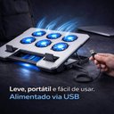 Ver imagem 6 de Cooler para Notebook até 17” com 6 Ventoinhas Rgb Base Refrigerada em Metal Ajustável Usb