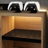 Rack Estante Bancada Gamer Geek Madeira Com Metal Com Led Incluso - 3