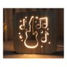 Luminária de Mesa Abajur Led Lotus Decor Lumi04 Guitarra Pinus - 2