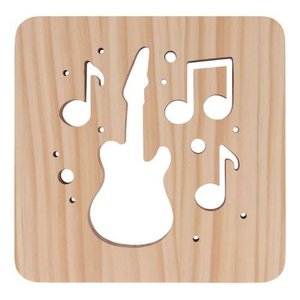 Luminária de Mesa Abajur Led Lotus Decor Lumi04 Guitarra Pinus
